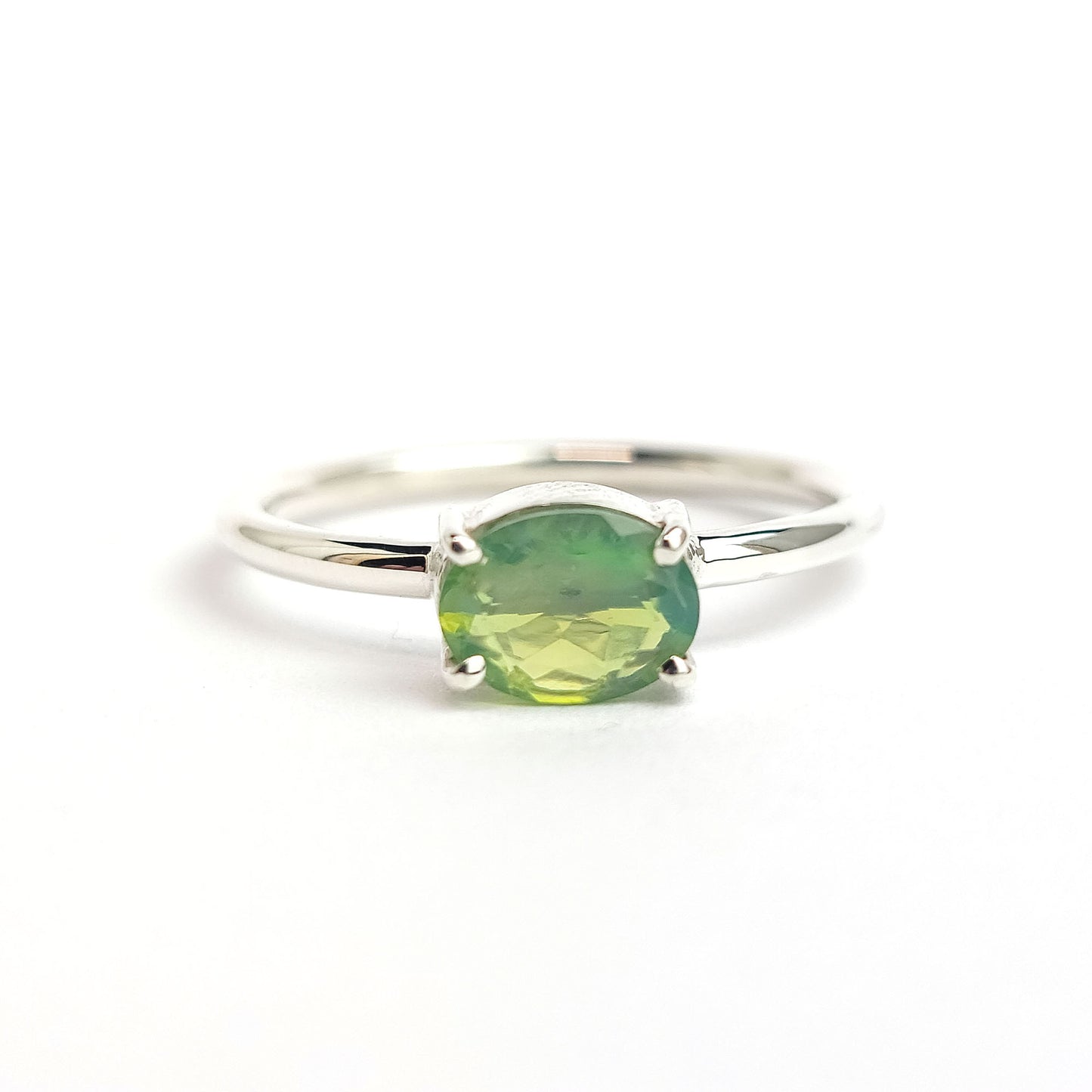 Green Opal - Sterling Silver Ring