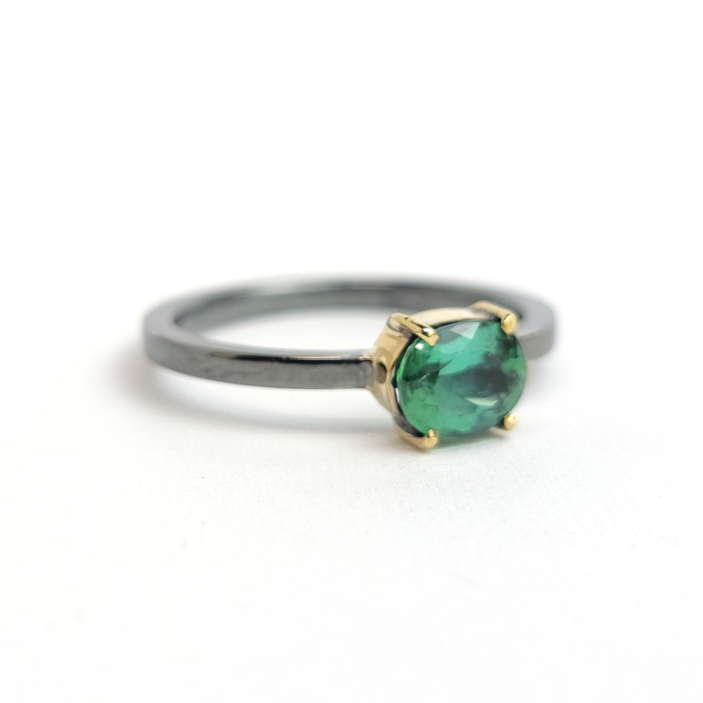 Tourmaline - 18k Yellow Gold - Sterling Silver Ring