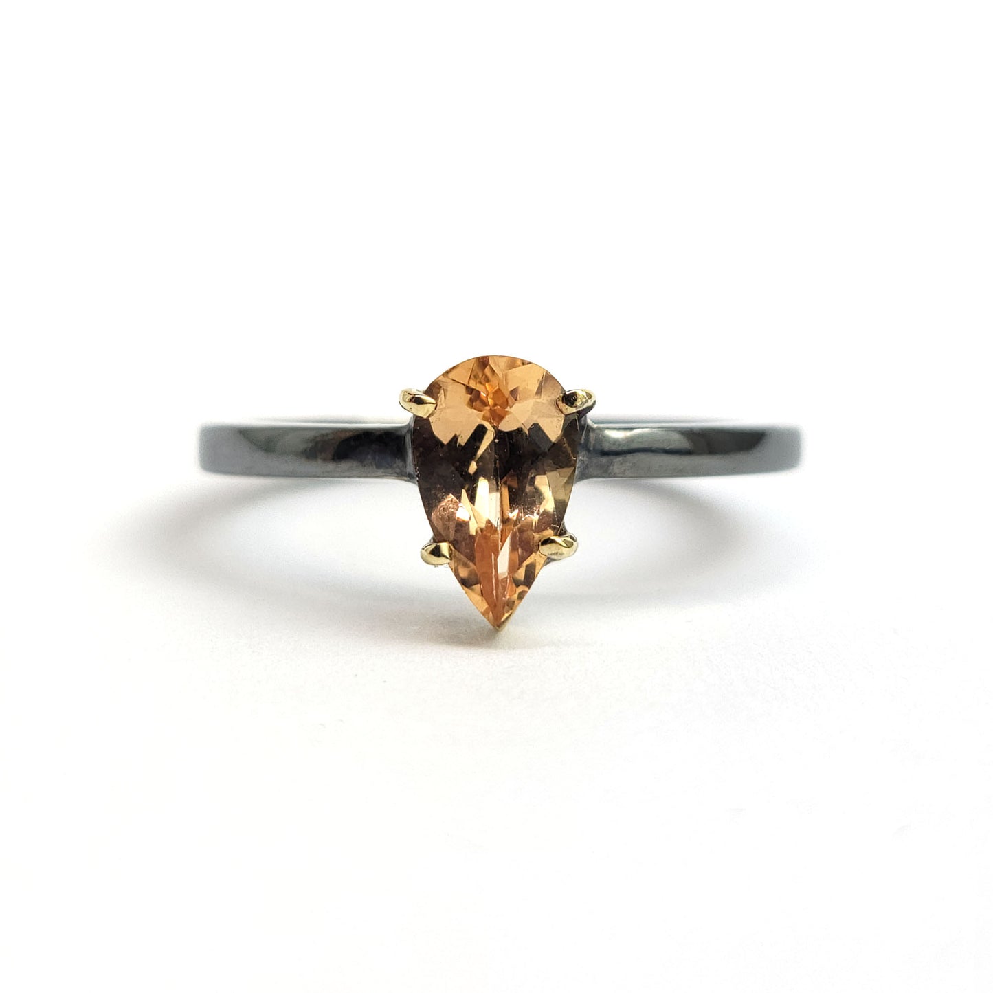 Imperial Topaz - 18k Yellow Gold - Sterling Silver Ring