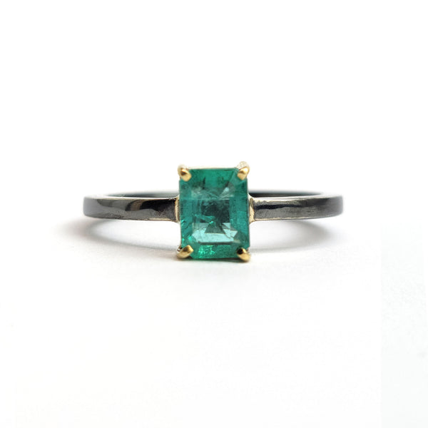 Emerald - 18k Yellow Gold - Sterling Silver