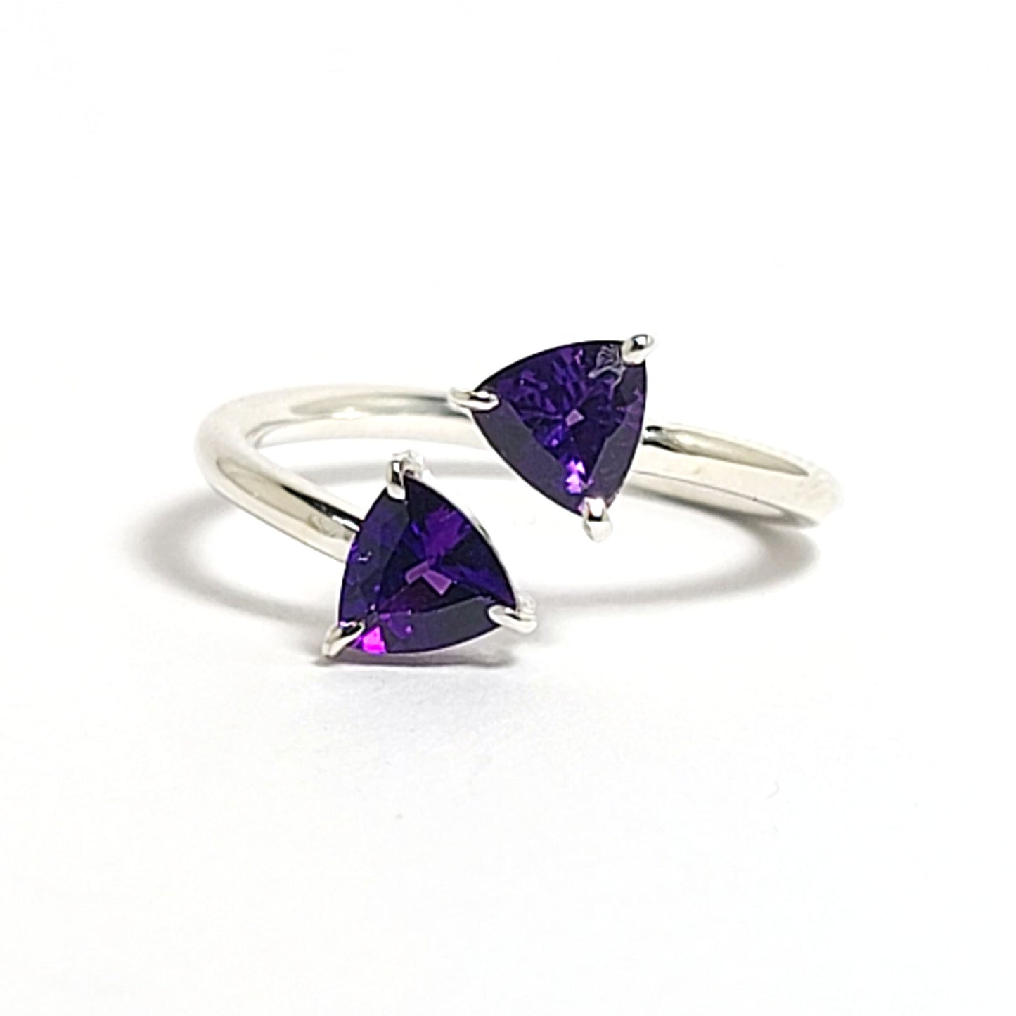 Trillion Amethyst Silver ring