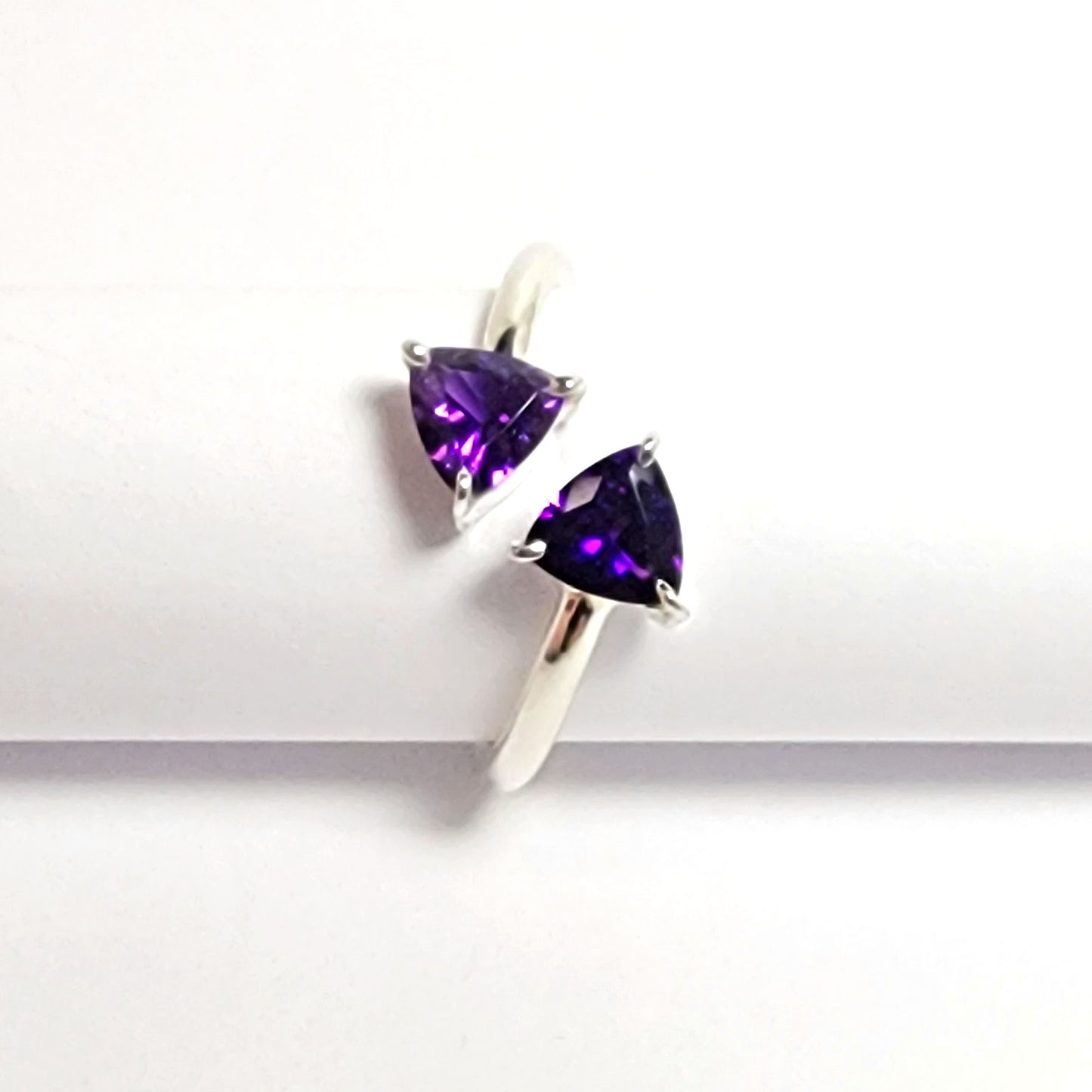 Trillion Amethyst Silver ring