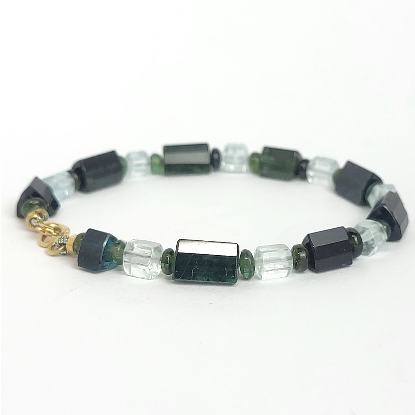 Bracelet Aquamarine and Green Tourmalines