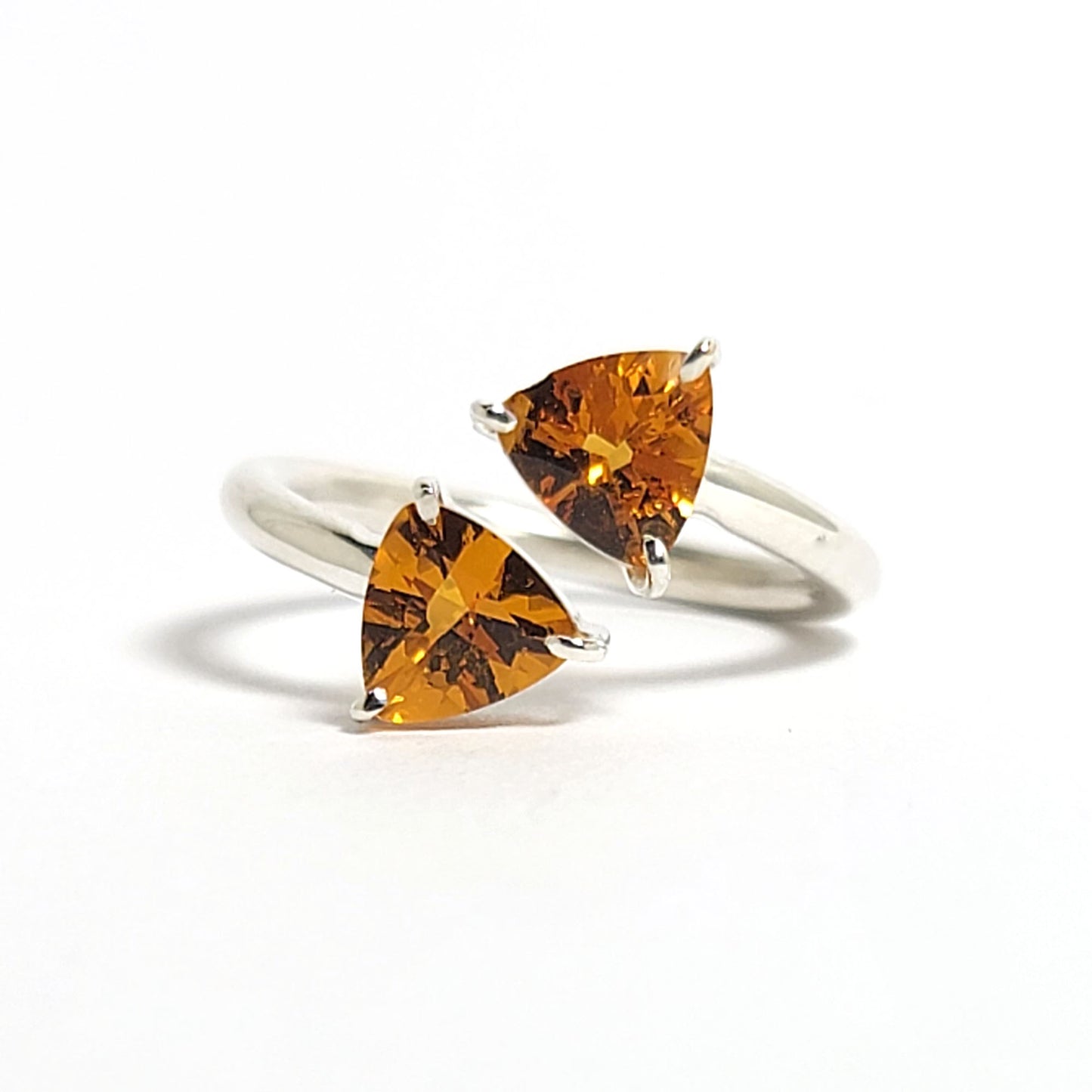 Trillion Citrine Silver ring