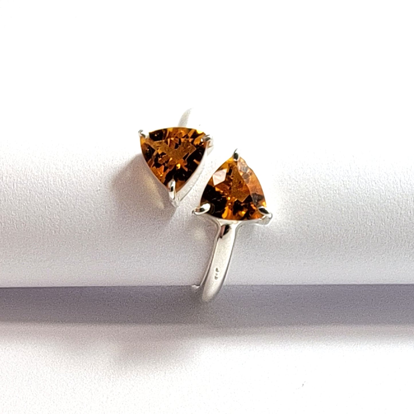 Trillion Citrine Silver ring