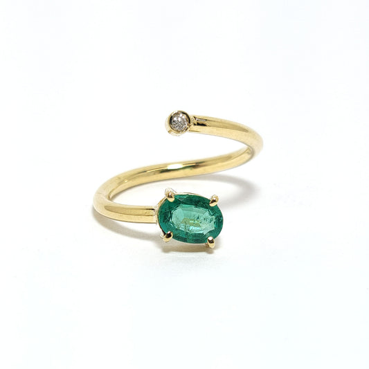 Ring Emerald and Diamond