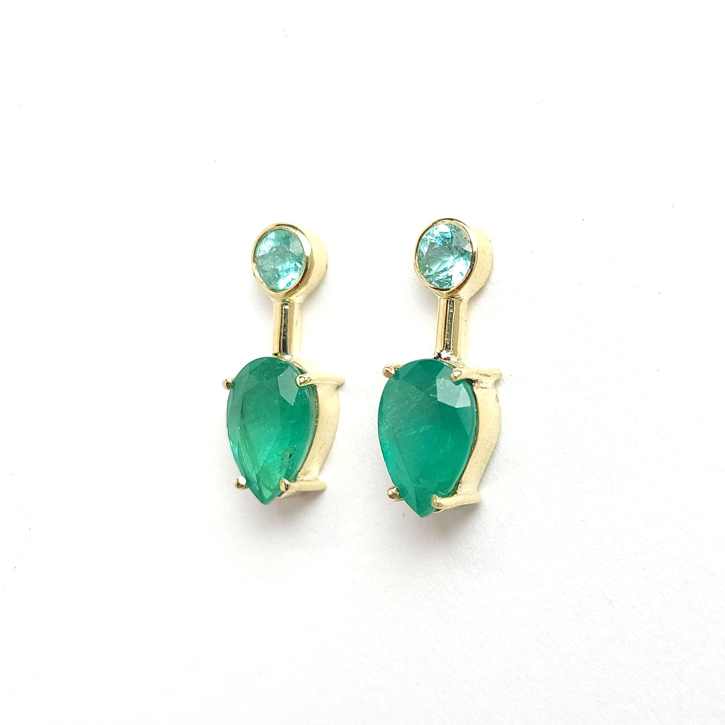 Earrings Satellite - Emerald and Paraiba Tourmaline