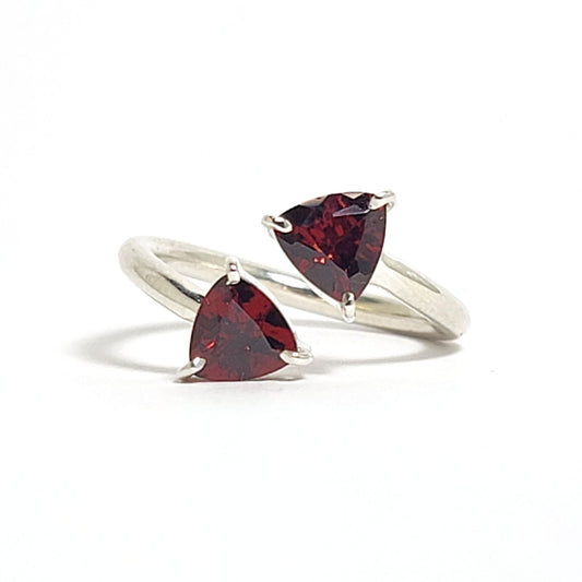 Trillion Garnet Silver ring