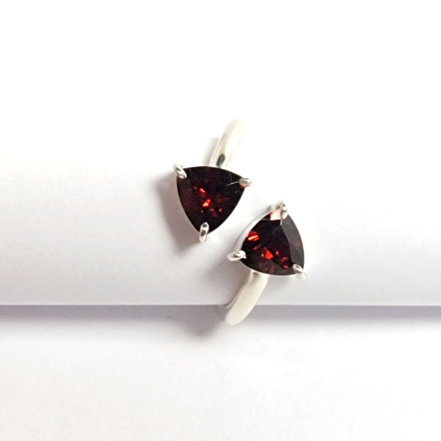 Trillion Garnet Silver ring