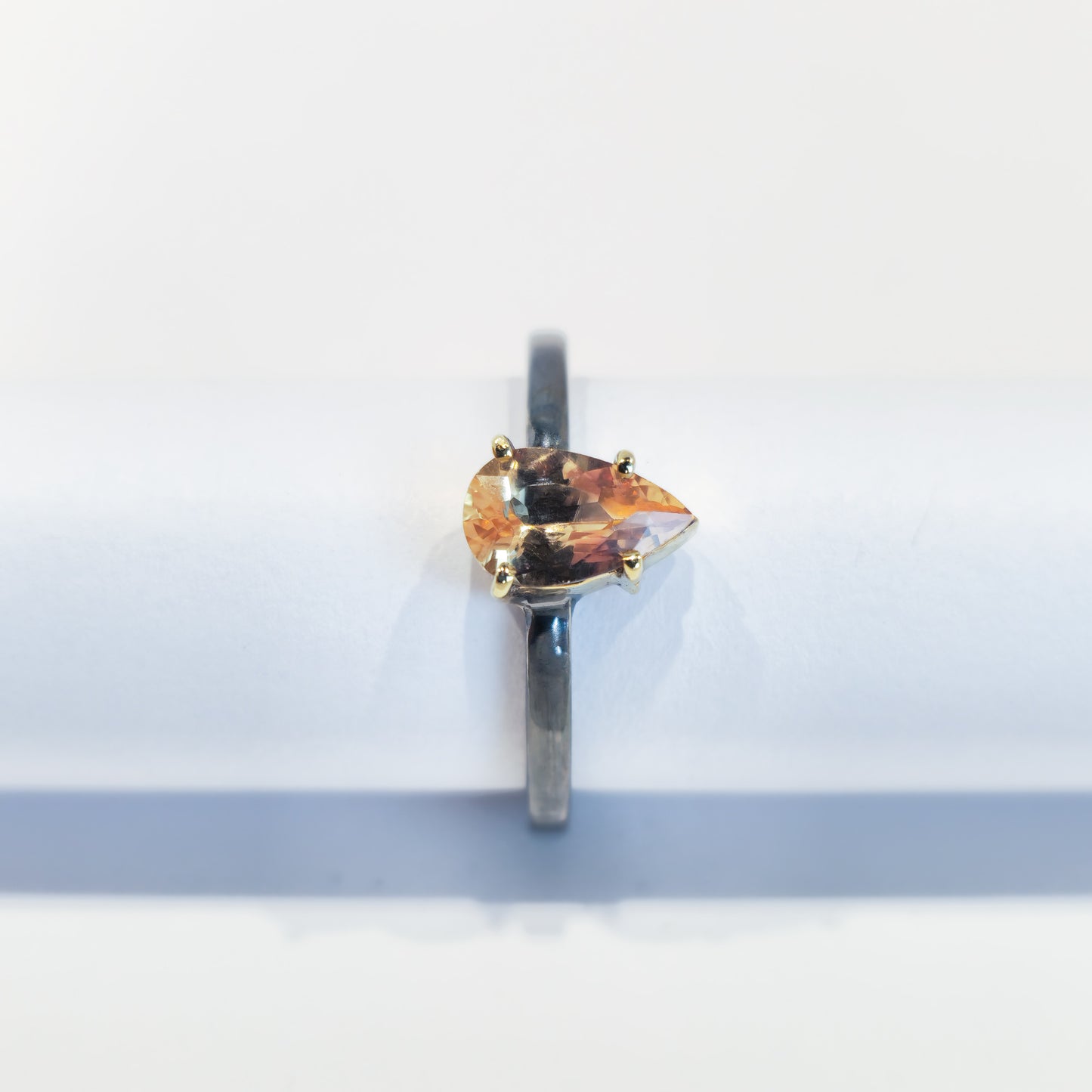 Imperial Topaz - 18k Yellow Gold - Sterling Silver Ring