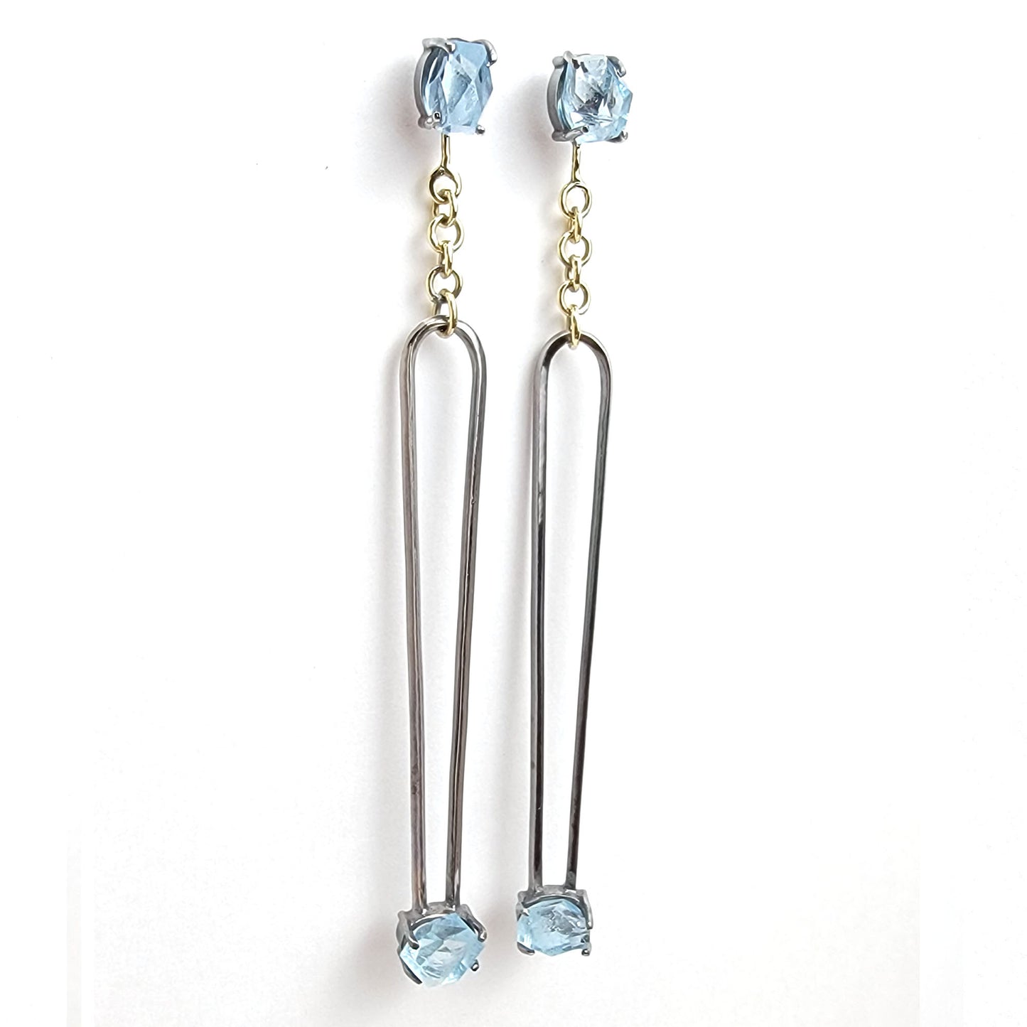 Long Earrings - Aquamarine