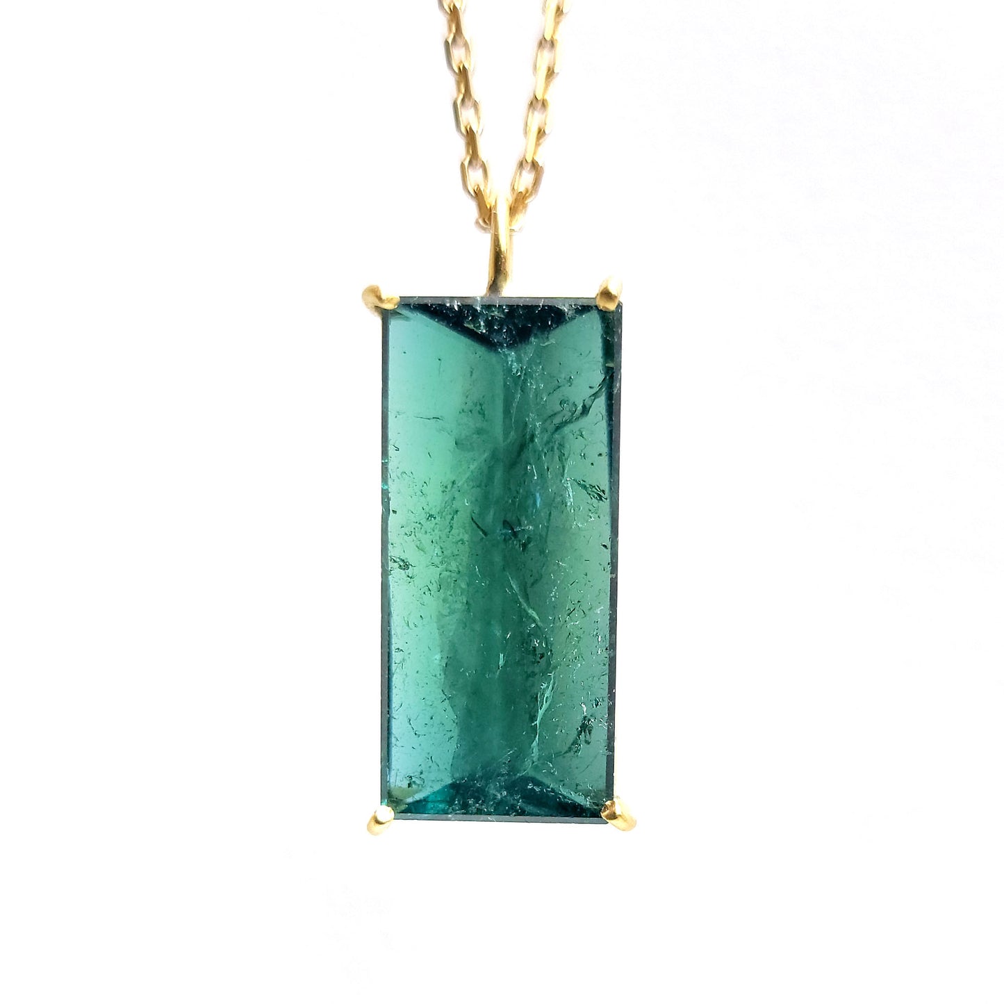 Gold Pendant - Mirror Tourmaline