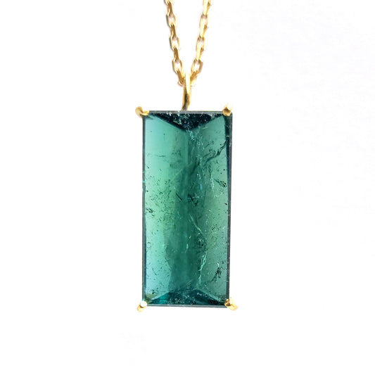 Gold Pendant - Mirror Tourmaline