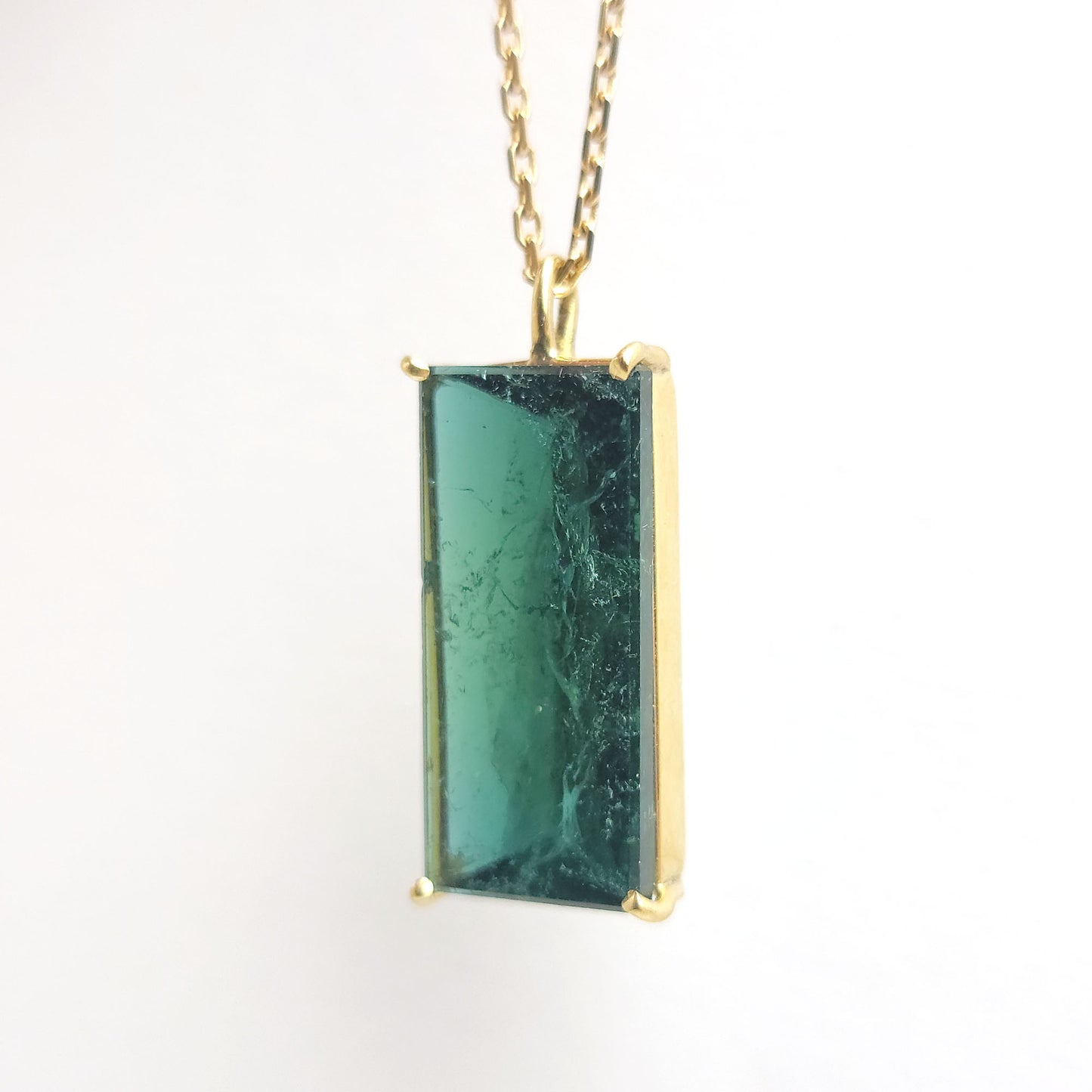 Gold Pendant - Mirror Tourmaline