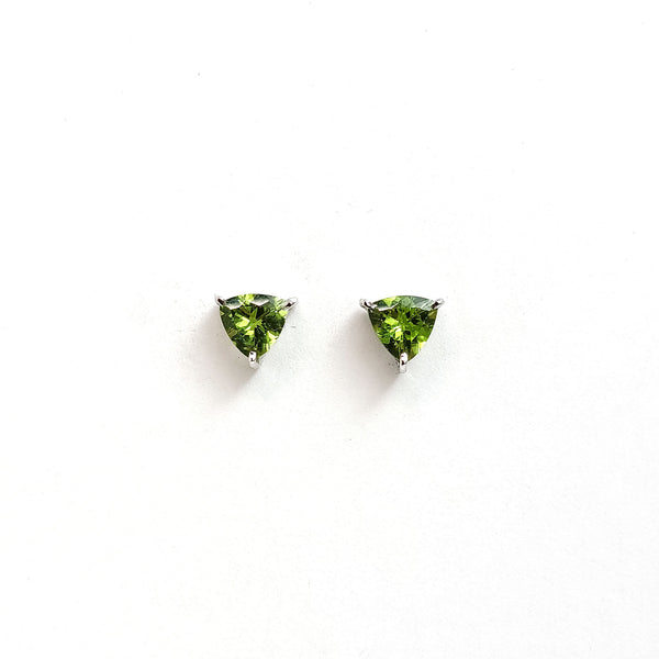 Earrings sterling solitaire - Peridot