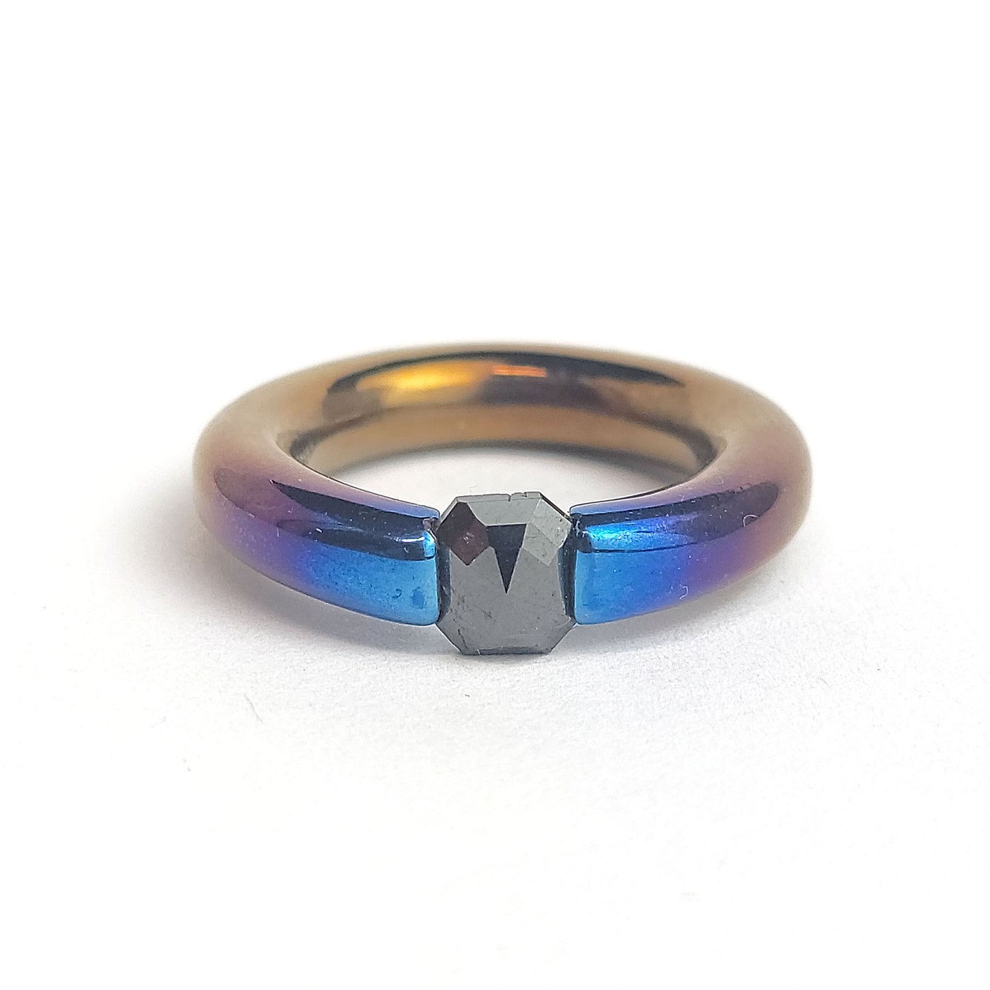 Titanium ring - Black Diamond