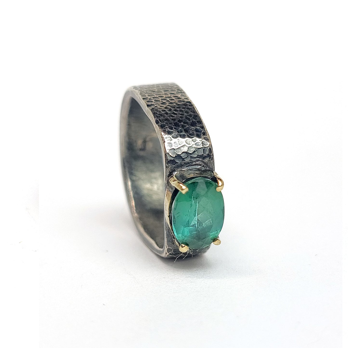 Ring Tourmaline - 18k Yellow Gold - Sterling Silver Ring