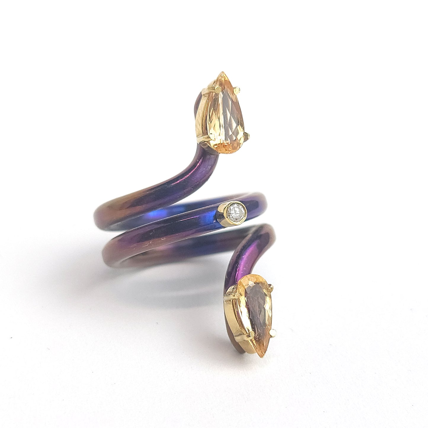 Titanium ring - Imperial Topaz