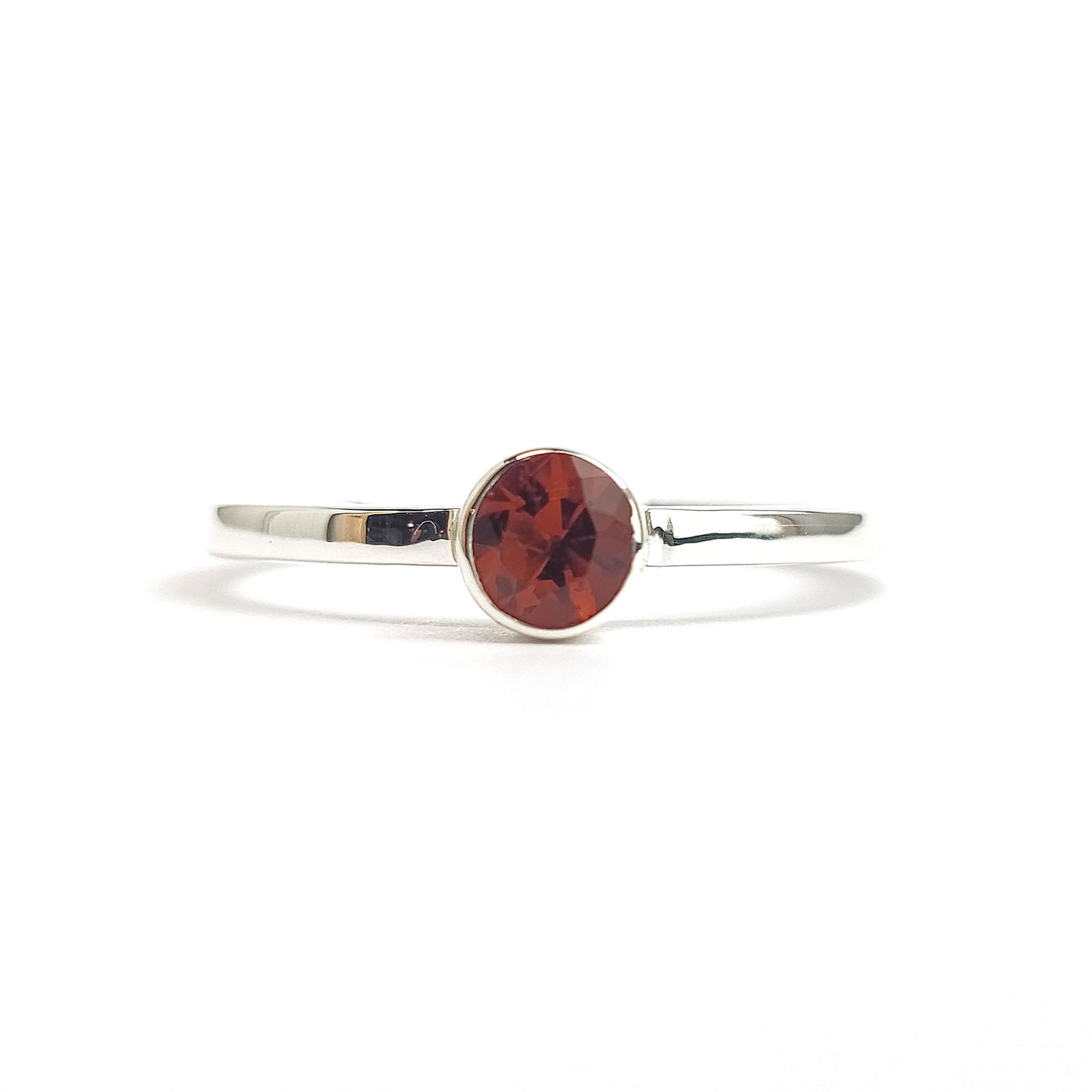 Bezel Sterling Silver Ring - Fire Citrine