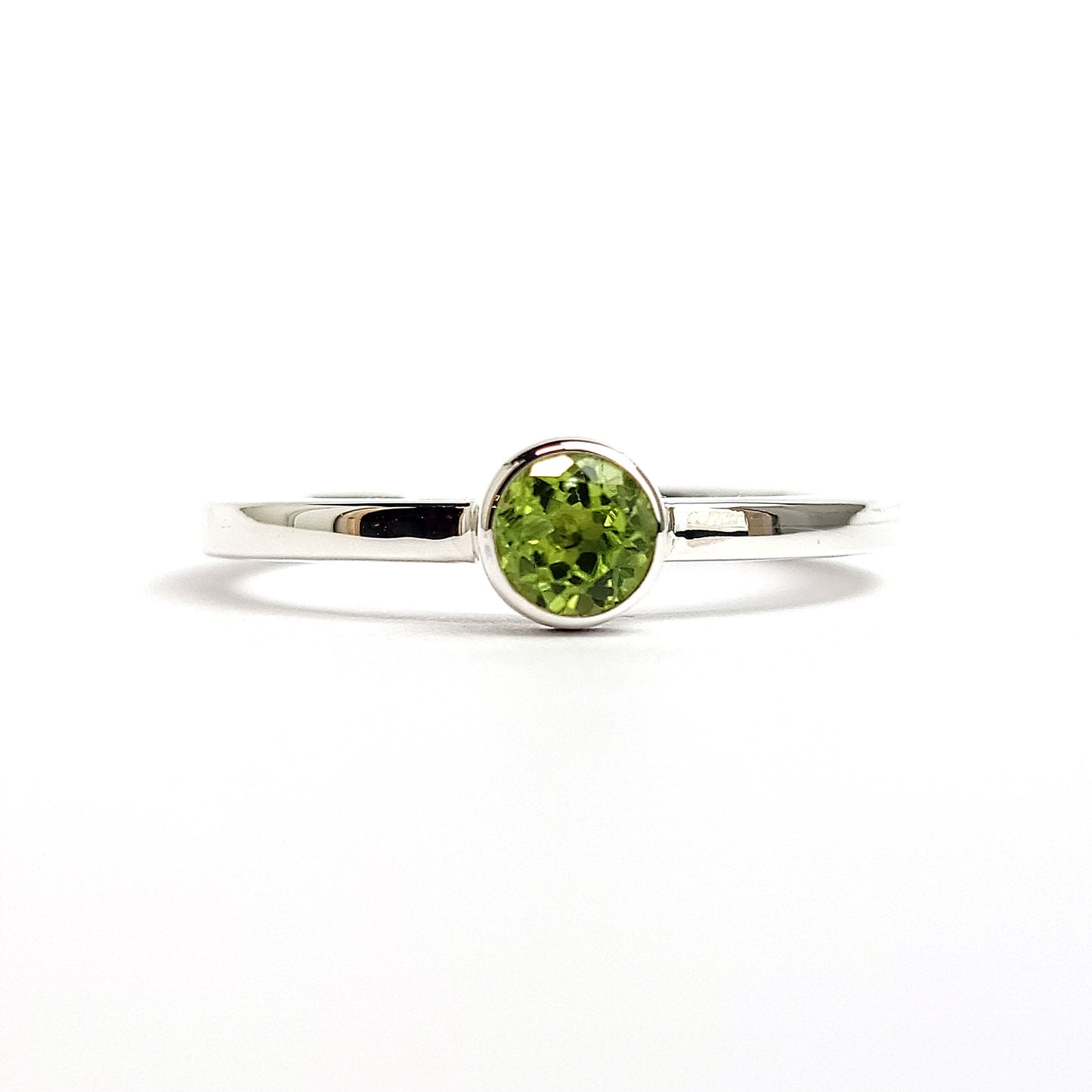 Bezel Sterling Silver Ring - Peridot