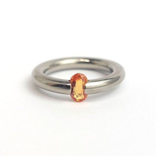 Titanium ring - Orange Sapphire