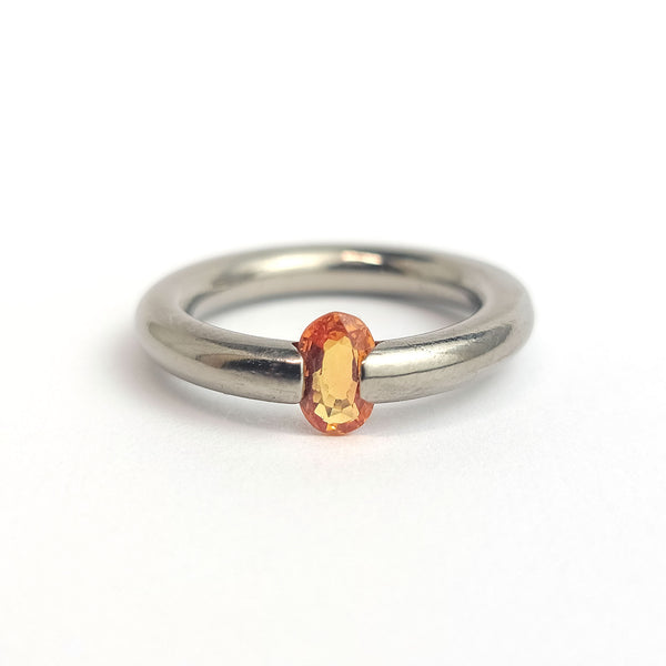 Titanium ring - Orange Sapphire