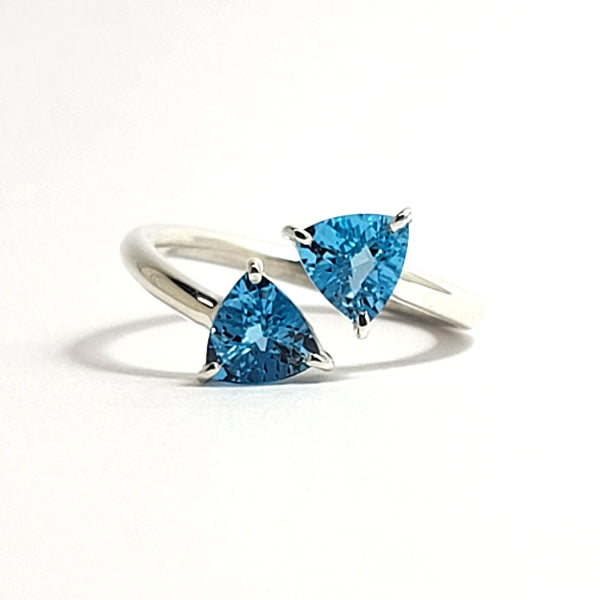 Trillion Blue Topaz Ring in Sterling Silver