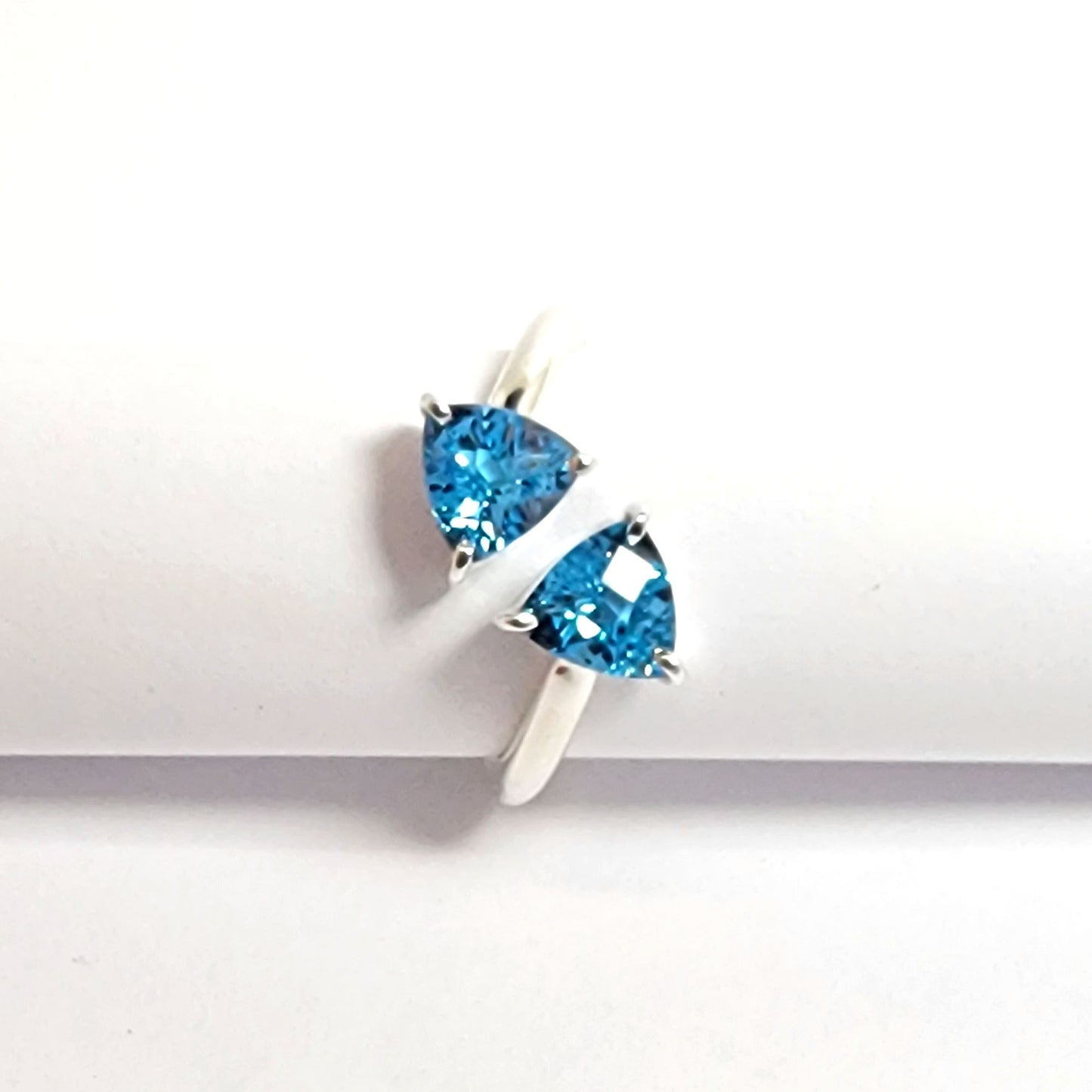 Trillion Blue Topaz Silver ring