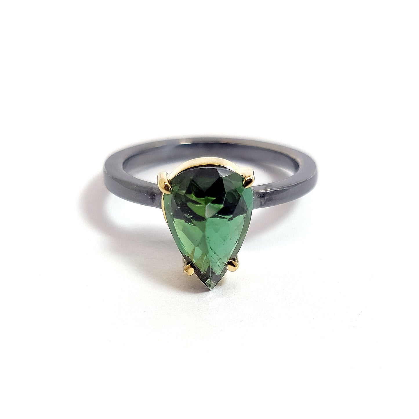 Tourmaline - 18k Yellow Gold - Sterling Silver Ring