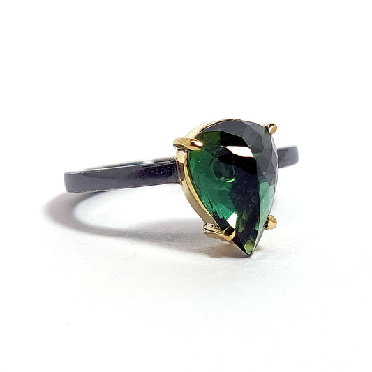 Tourmaline - 18k Yellow Gold - Sterling Silver Ring