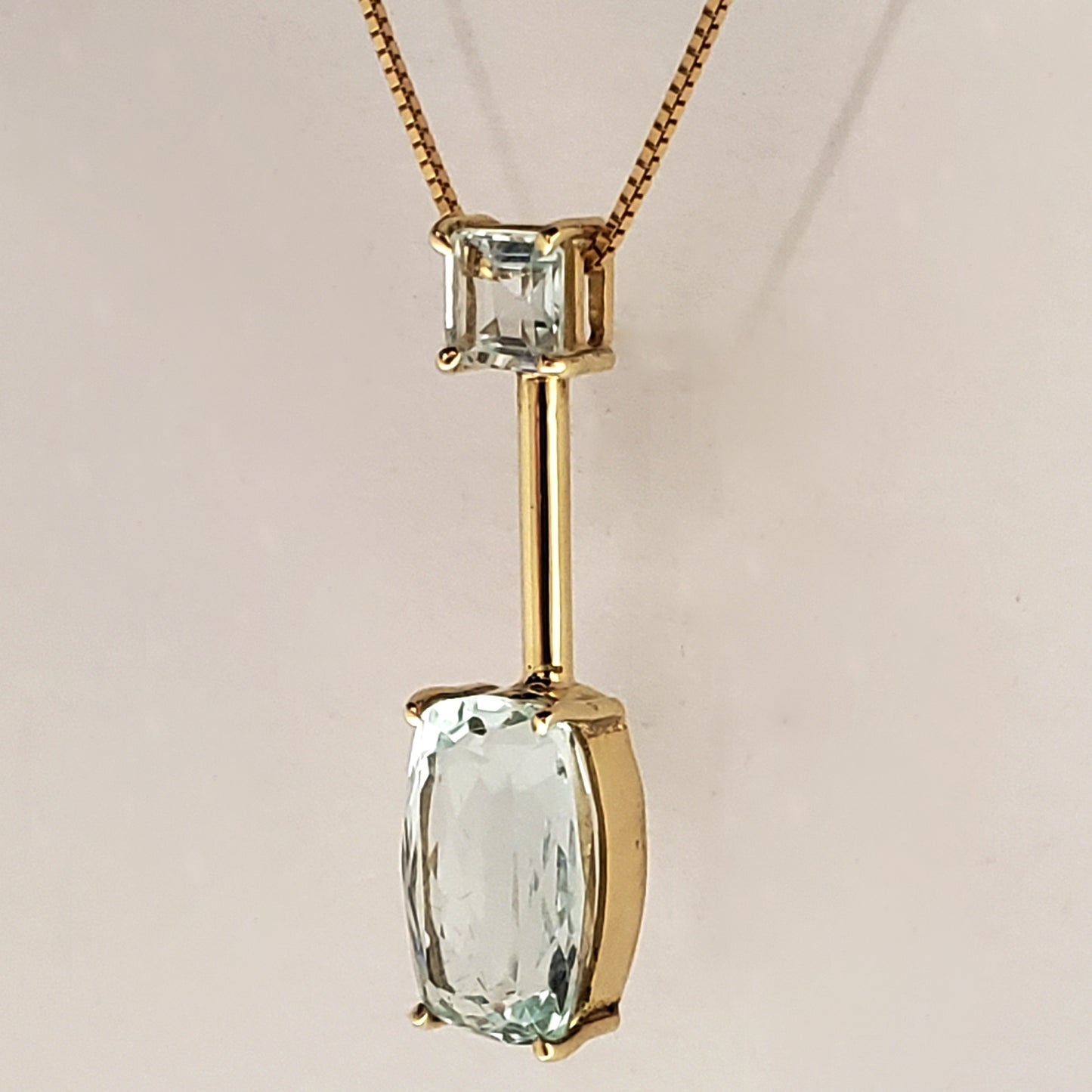 Gold Twins Aquamarine