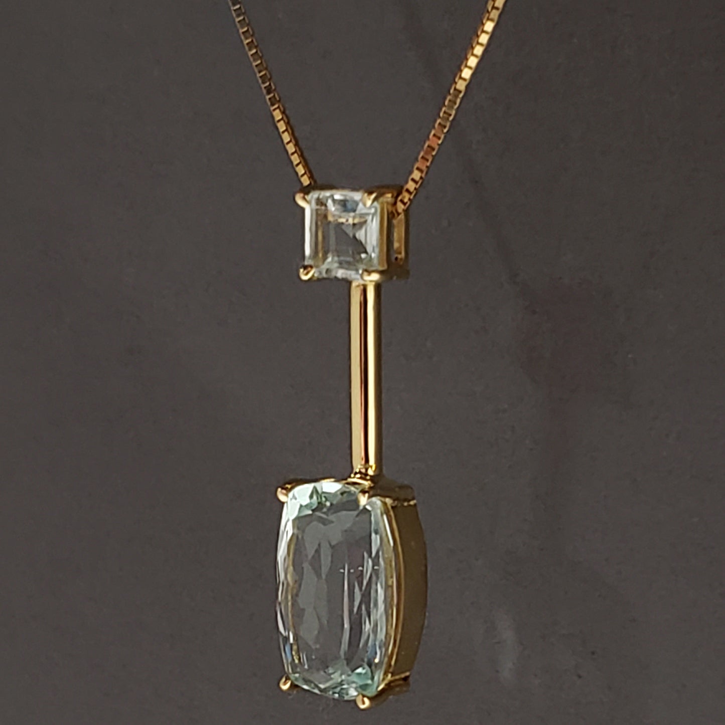 Gold Twins Aquamarine