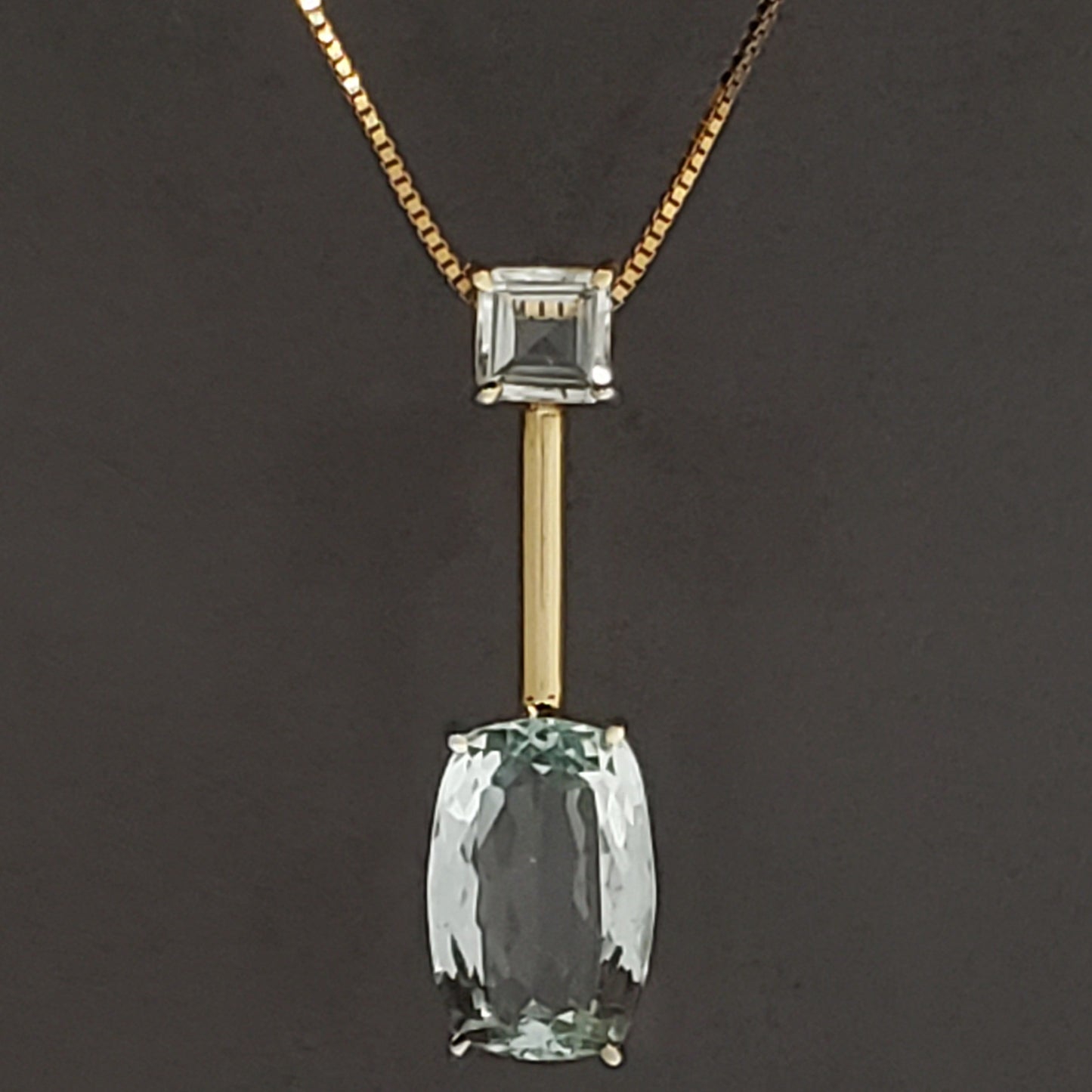 Gold Twins Aquamarine
