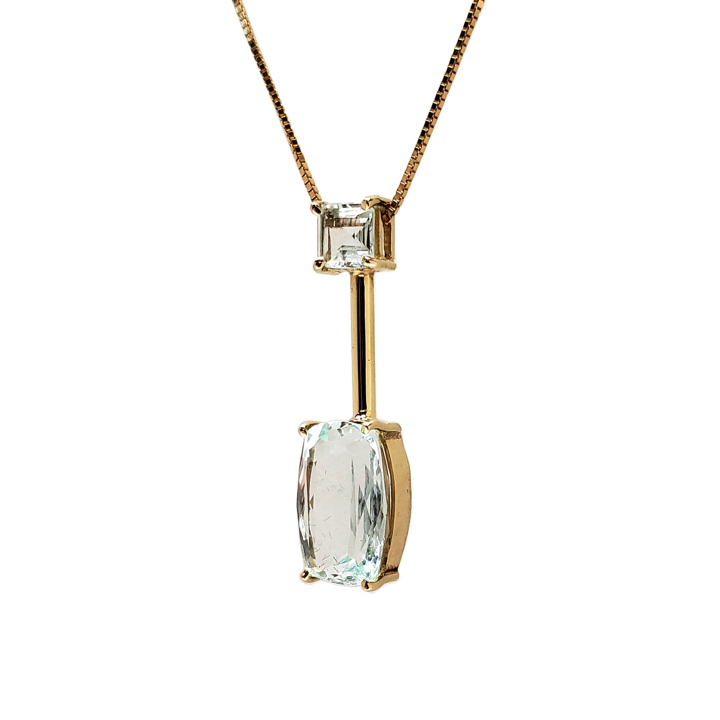 Gold Twins Aquamarine