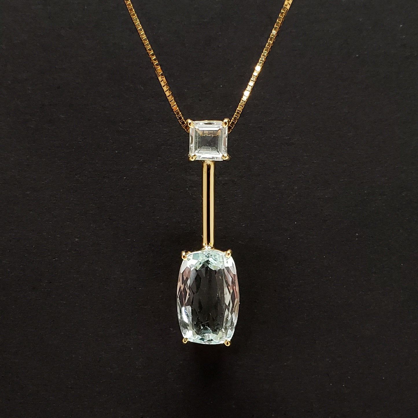 Gold Twins Aquamarine