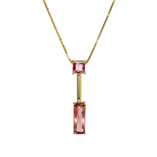 Gold Twins Rubellite