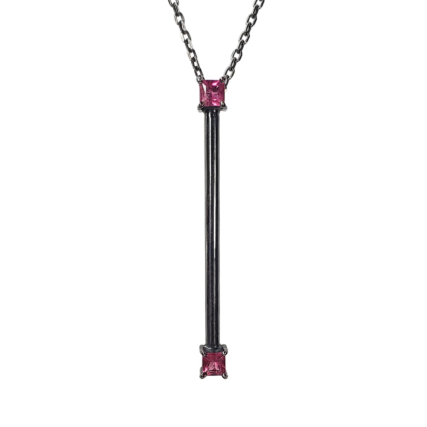Black Silver Twins Rubellite - Square