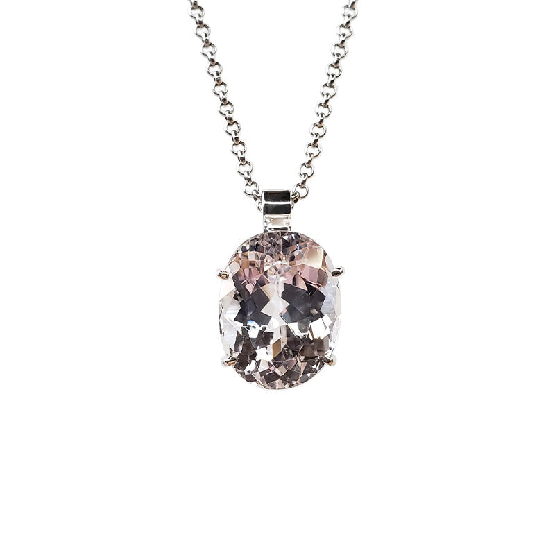 Solitaire Morganite Silver
