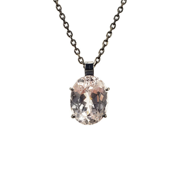 Solitaire Morganite Oxidized Silver