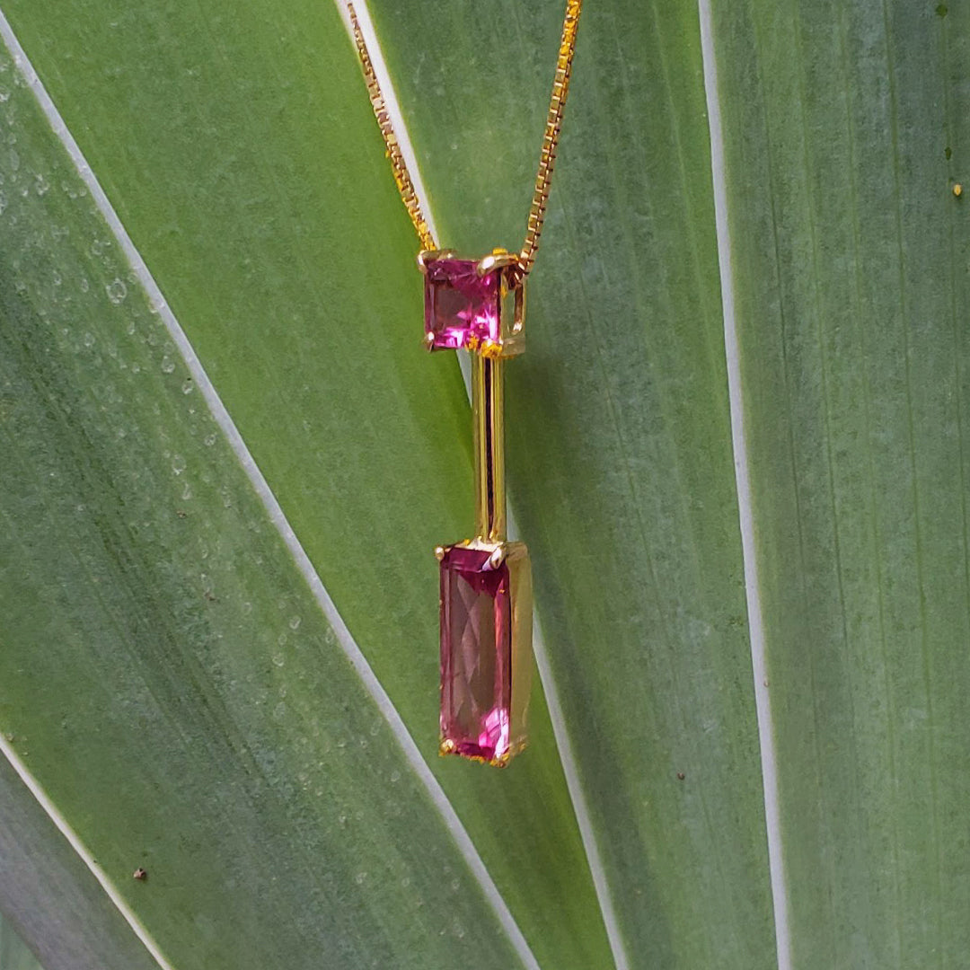 Gold Twins Rubellite