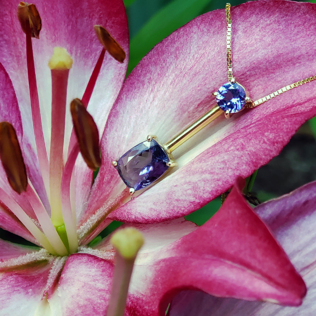 Gold Twins Tanzanite