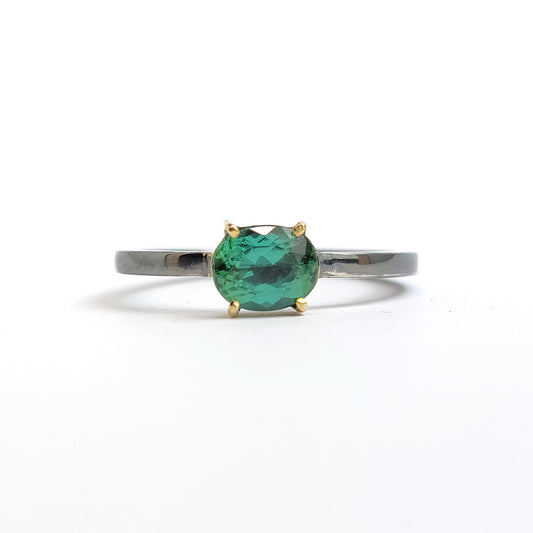 Tourmaline - 18k Yellow Gold - Sterling Silver Ring