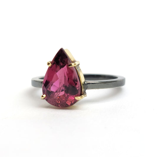 Rubellite - 18k Yellow Gold - Sterling Silver