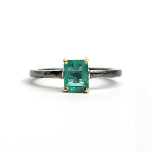 Emerald - 18k Yellow Gold - Sterling Silver