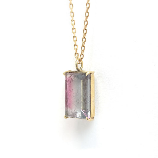 Gold Pendant - Mirror Bicolor Tourmaline