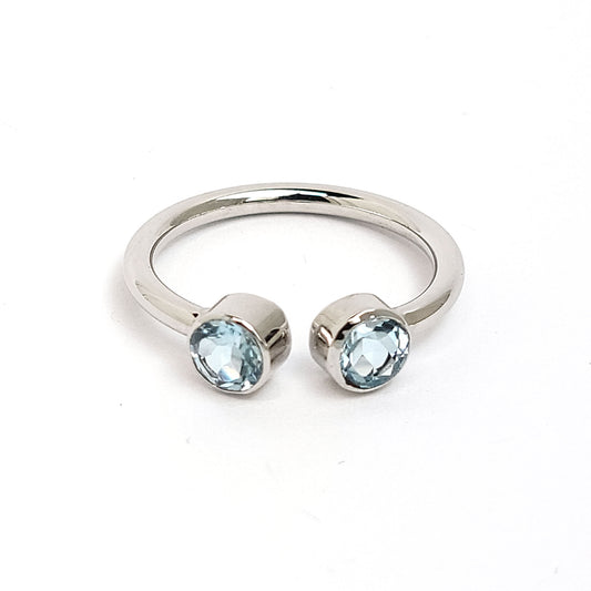 ET Blue Topaz sterling Silver ring