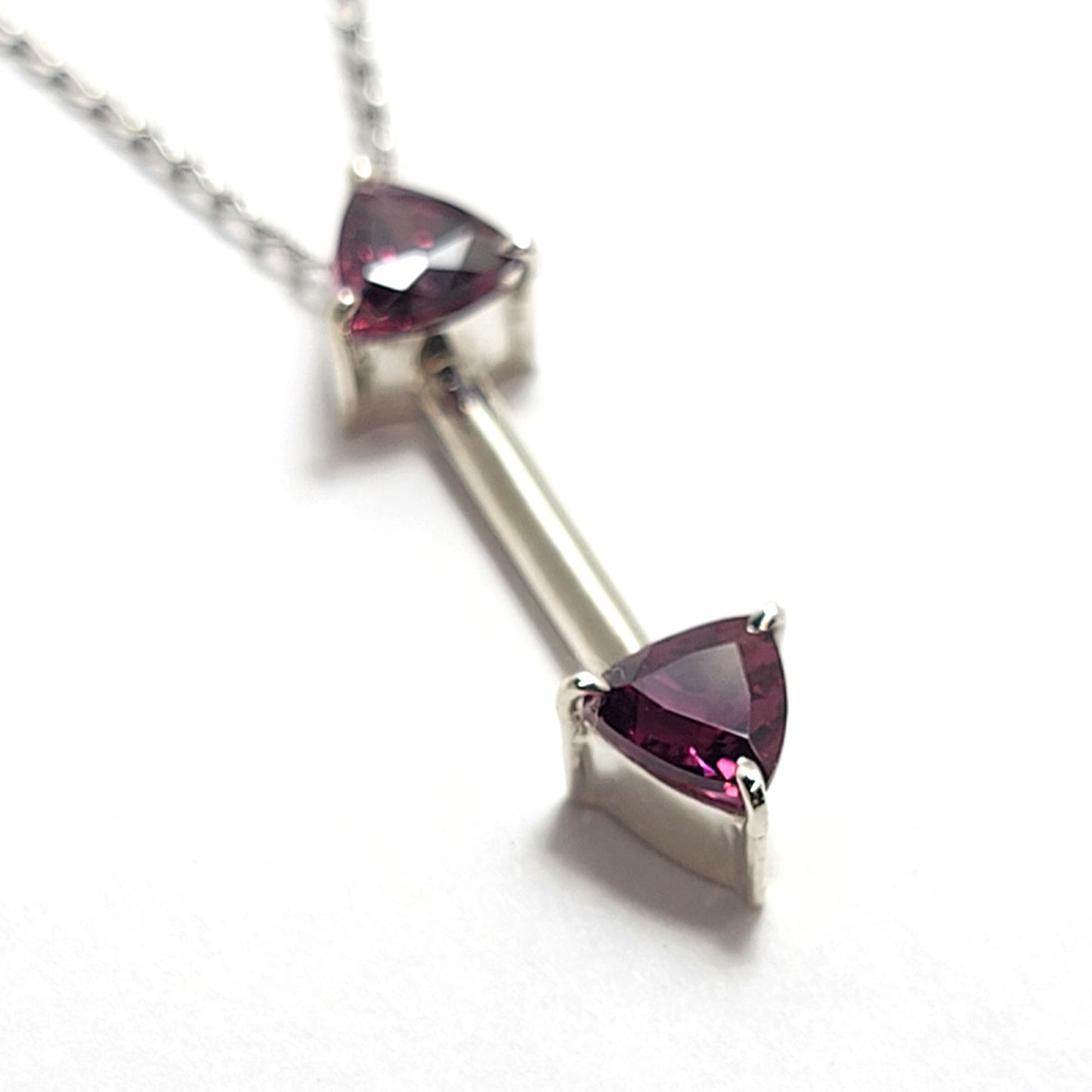 Trillion Pendant Rhodolite