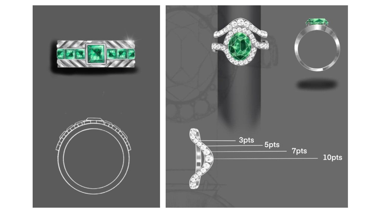 Special - Emerald ring and Diamond ring