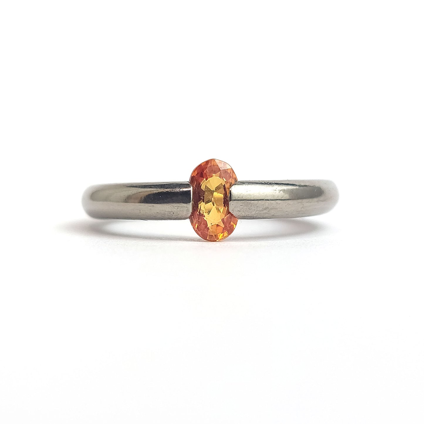 Titanium ring - Orange Sapphire