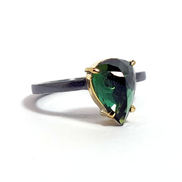 Tourmaline Ring in 18k Yellow Gold and Sterling Silver